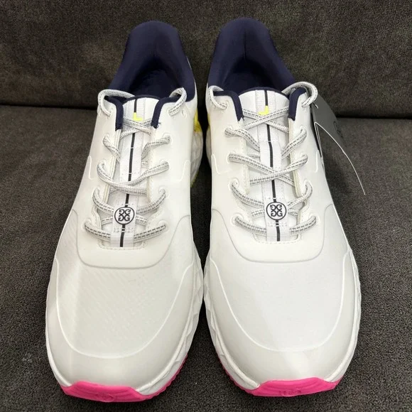 G/Fore MG4+ TPU Golf Shoe Mens 11 Snow White Yellow Pink Performance Comfort